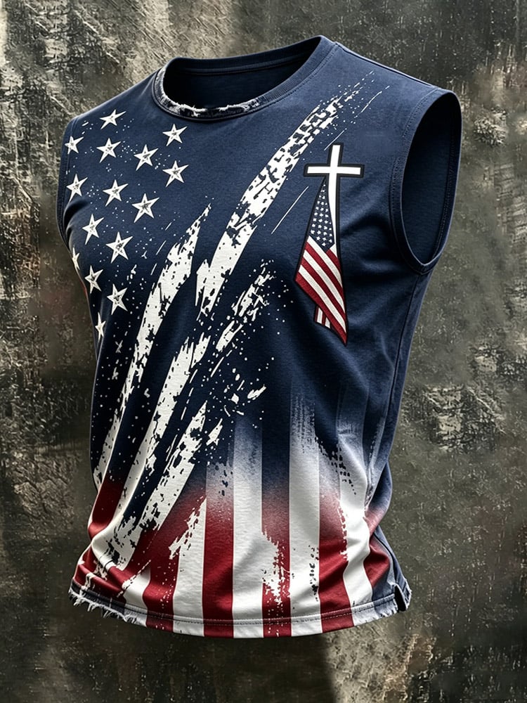 Men's 250th Anniversary Print Crew Neck Vest