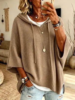 Women'S Knitted Sweater Oversized Hoodie