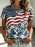Women's 250th Anniversary Freedom Flower Art Printed Shirt