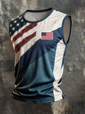 Men's Retro Independence Day Patriot Crew Neck Tank Top