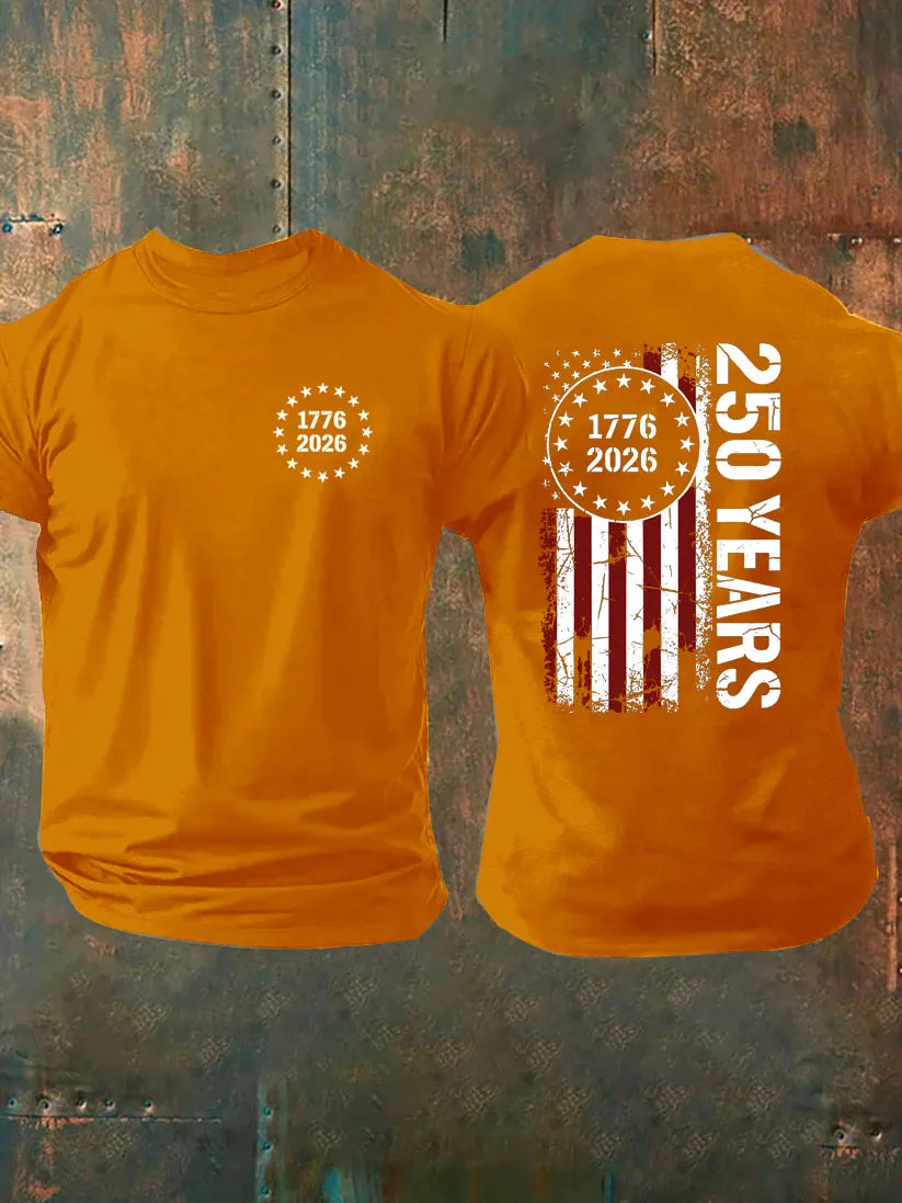 1776 2026 250 Years Pattern 100% Cotton T-Shirt