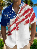 Men's American Flag Hawaiian Casual Printed Shirt