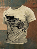 Men's We The People 1776 Vintge American Flag Print Independence Day Casual Tee