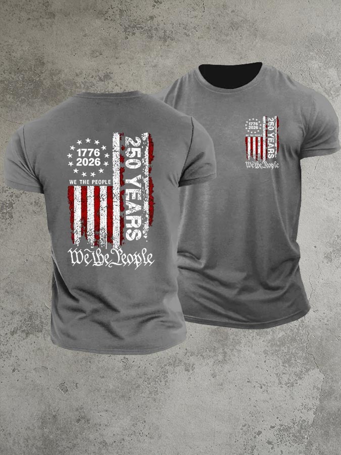 1776-2026 250 Years We The People  Pattern 100% Cotton T-Shirt