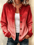 Women's Casual Printed Knit Cardigan