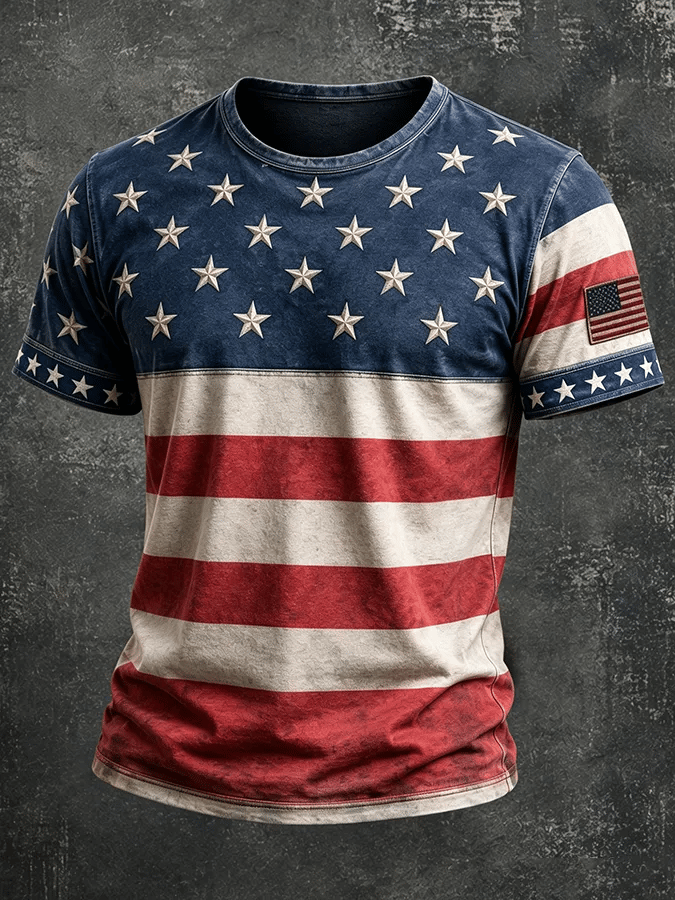 Men's USA 1776-2026 Freedom Printed Casual T-shirt