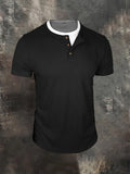 Men's Faux-Layer Waffle-Knit Henley Shirt