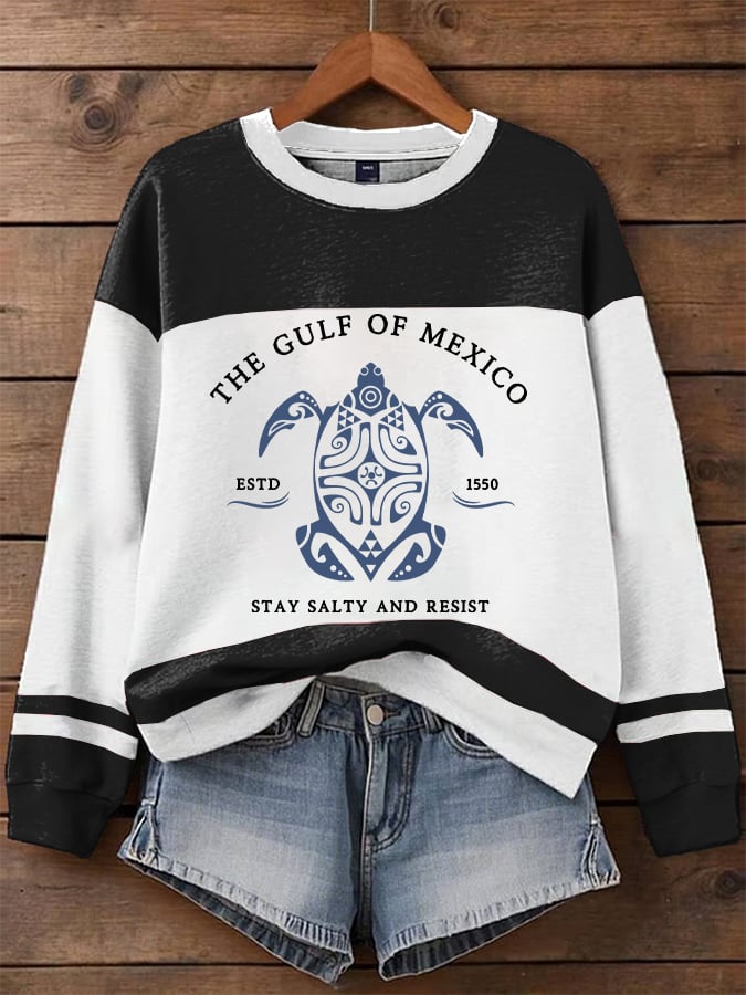 Women's Gulf Of Mexico Printed Round Neck Sweatshirt