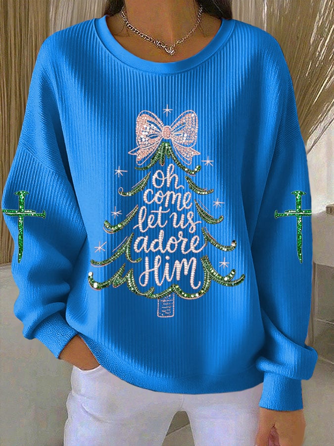 Women's Casual Print Long Sleeve Knit Top
