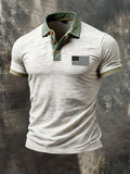Men's Retro Patriot Color Block Polo Shirt