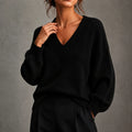 Retro V-neck Pullover Knit Sweater