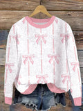 Women's Breast Cancer Awareness Pink Print Casual Sweatshirt