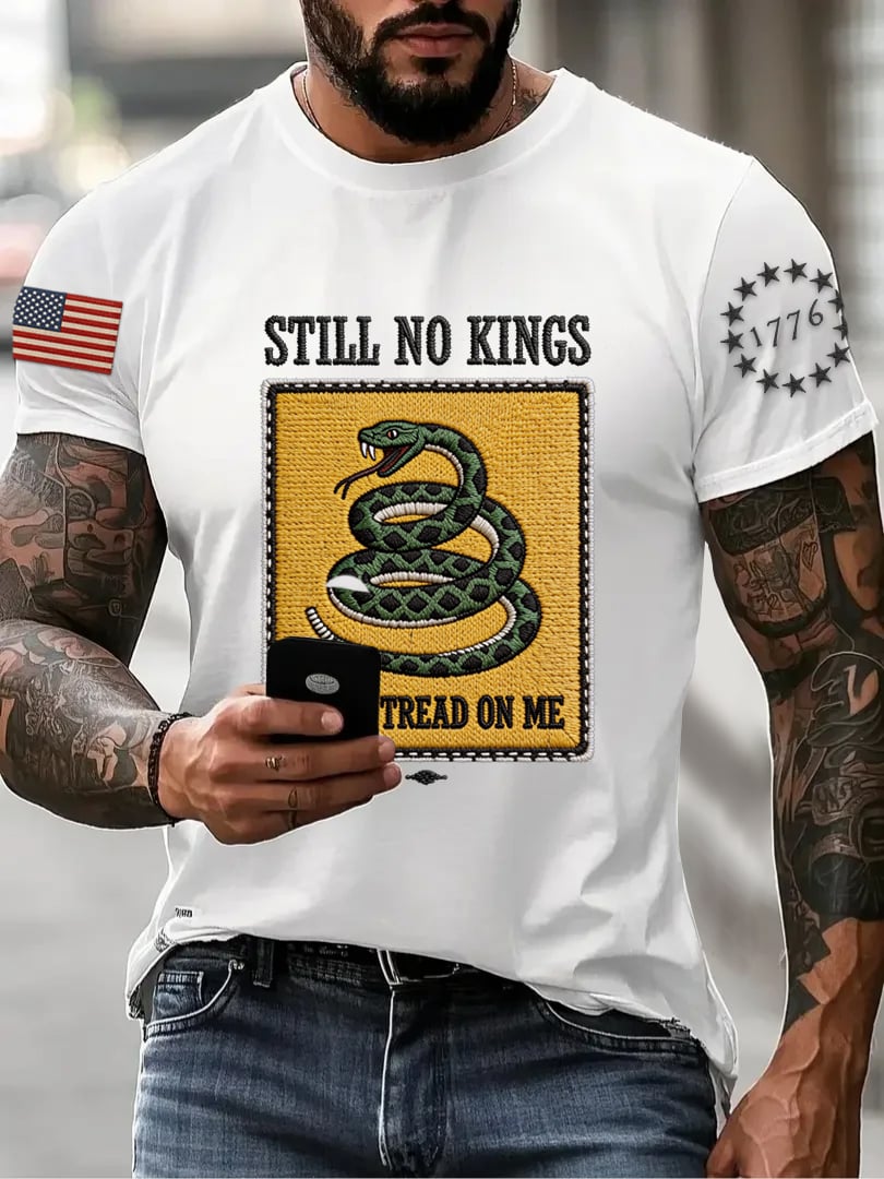 Men's "Don't Tread on Me" Printed Short-Sleeve T-Shirt