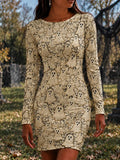 Women's Halloween Ghost Art Bodycon Dress