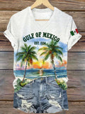 Women's Gulf Of Mexico Print Short Sleeve T-Shirt