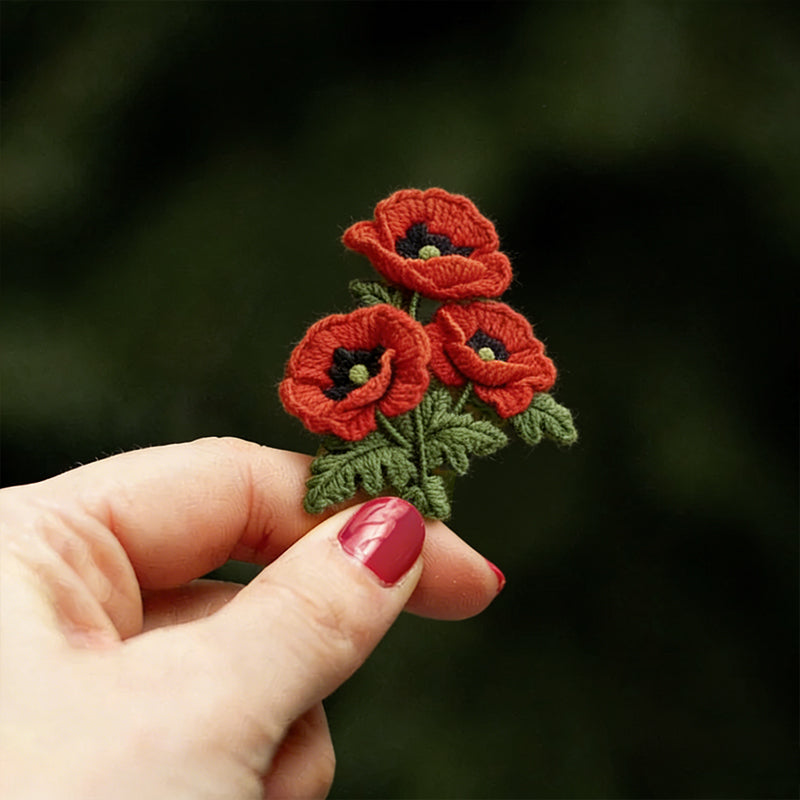 Unisex Memorial Day Poppy Exquisite Brooch