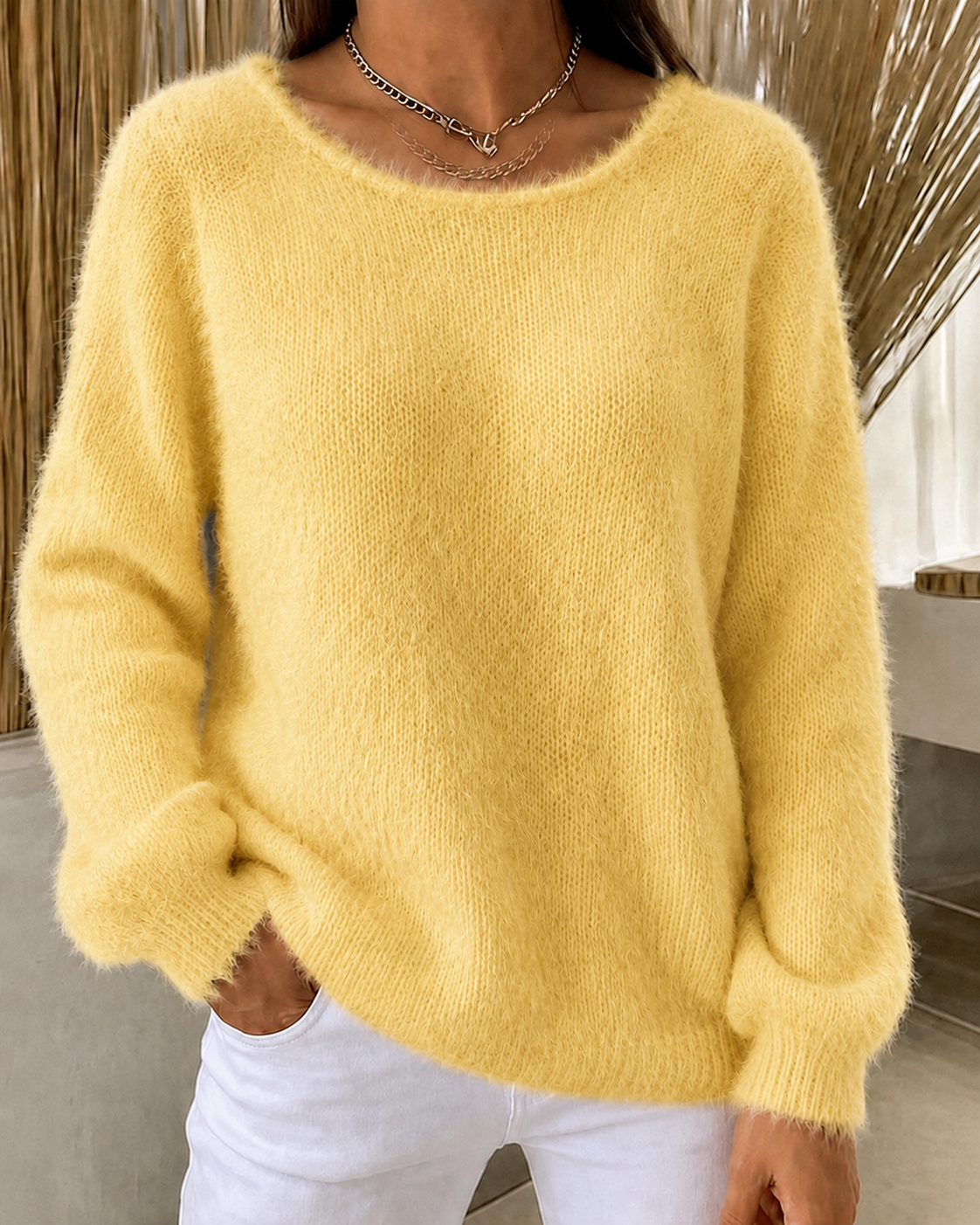 Women'S Solid Color Multi-Color Solid Color Long Sleeved Thin Sweater Top
