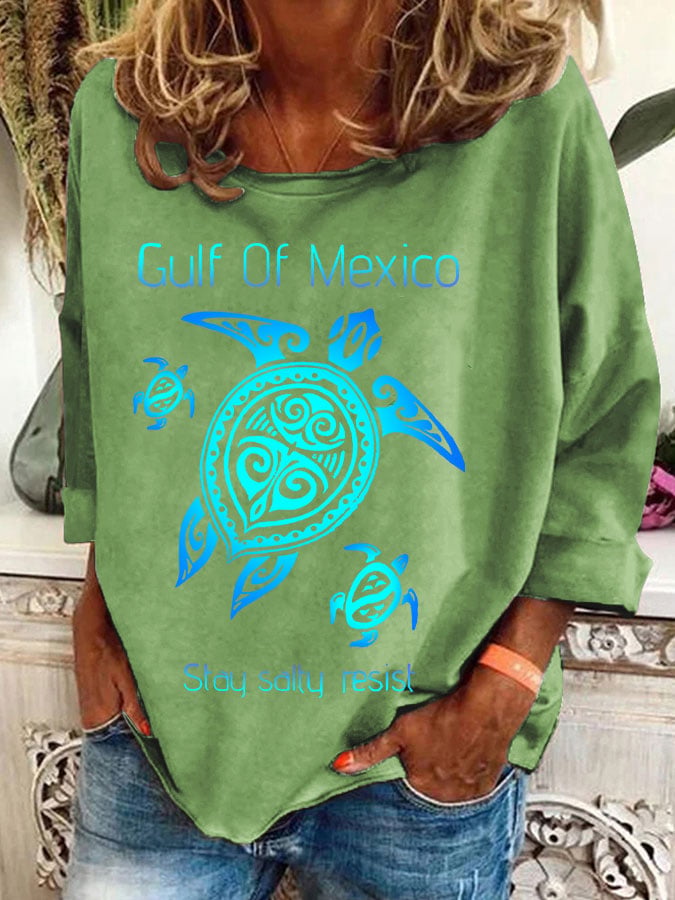 Women's Gulf Of Mexico Print Casual Sweatshirt