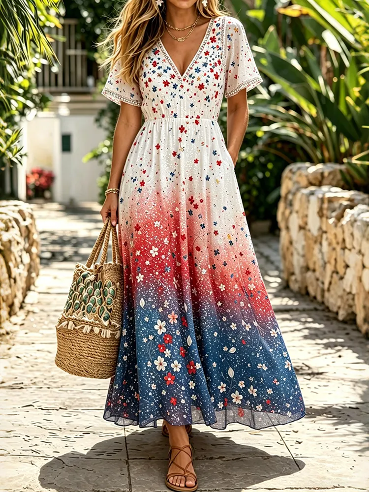 Women'S Independence Day Print Casual Dress