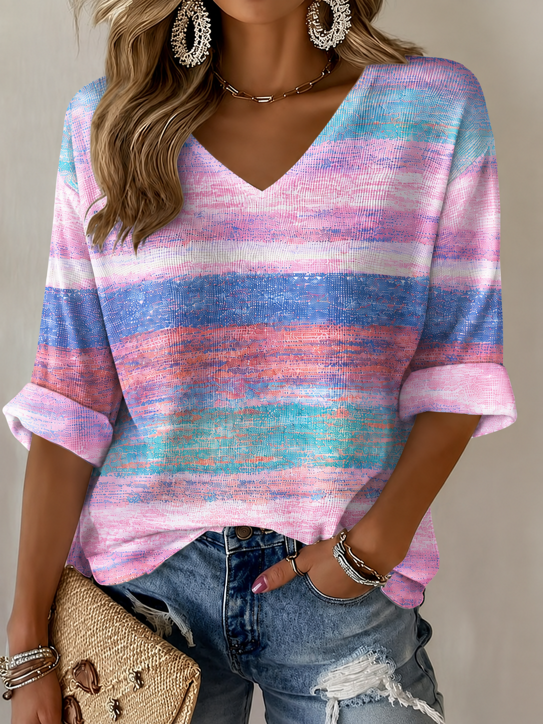 Women'S Breast Cancer Awareness Publicity Print Casual Top