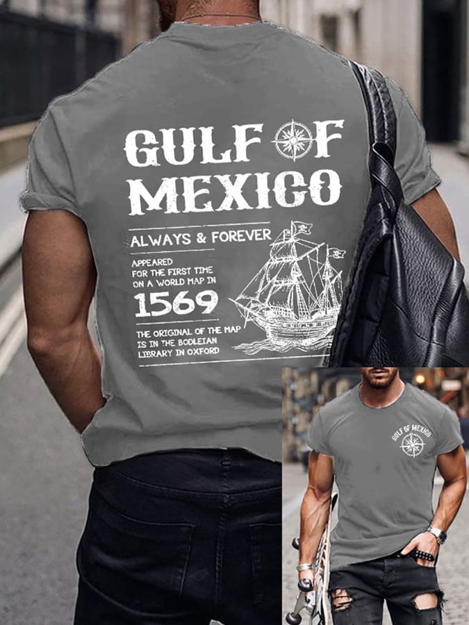 Men's Gulf Of Mexico Printed Round Neck T-Shirt