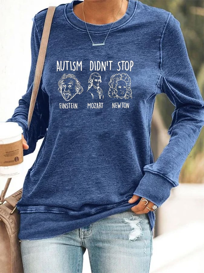 Women's Autism Printed Long Sleeve Sweatshirt