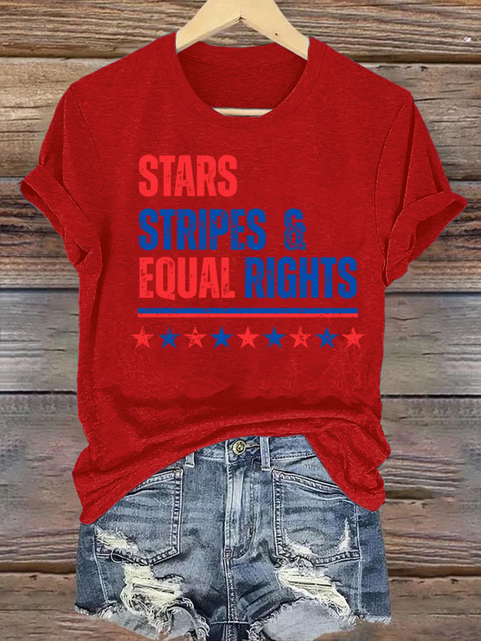Women's  The Stars and Stripes Print T-Shirt