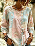 Women's Casual Pink Floral Top