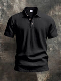 Men's Linen Short Sleeve Polo Shirt