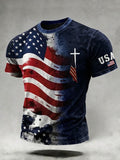 Men's Retro 250th Anniversary Flag Print T-Shirt