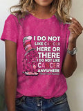 Women's I Do Not Like Cancer Here Or There Tee