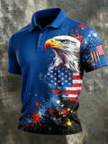 Men's American 250th Anniversary Print Casual Polo Shirt