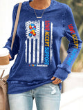 Women'S Love Accept Support  Autism Awareness Print Long Sleeve Sweatshirt