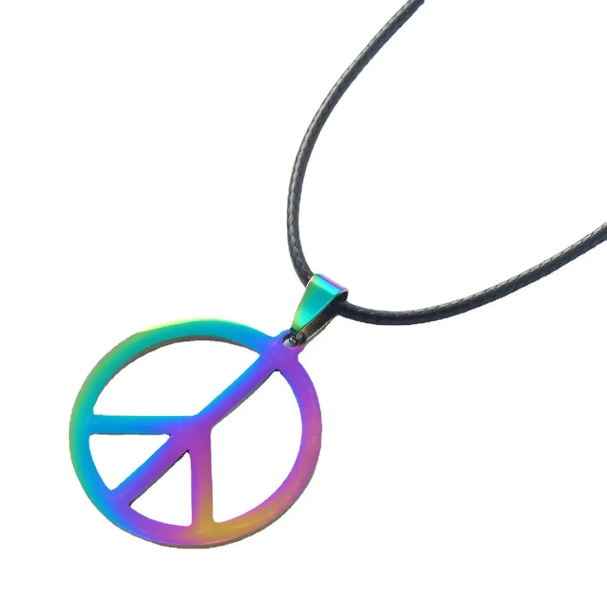 Stainless Steel Colored Peace Pendant