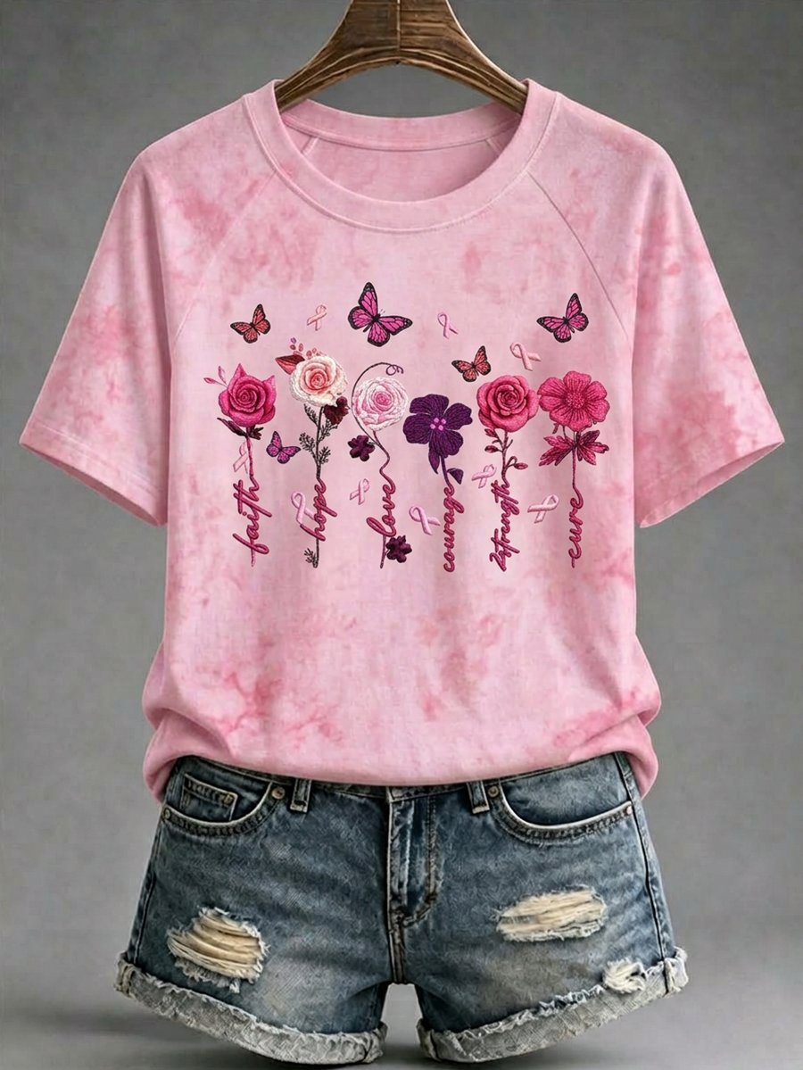 Women's Breast Cancer Awareness Raglan-sleeve T-shirt
