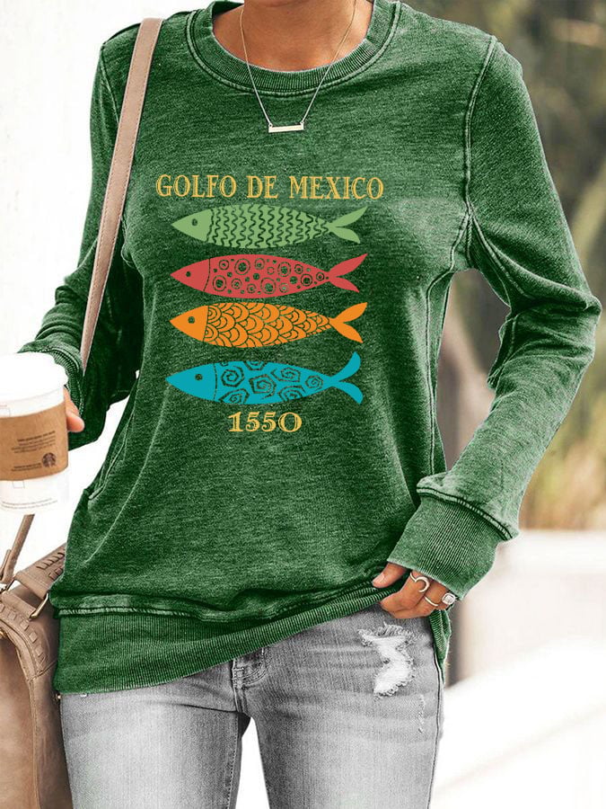 Women's Gulf Of Mexico Print Sweatshirt