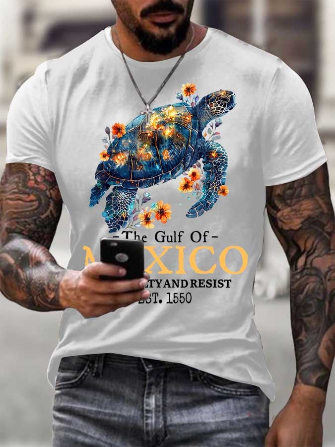 Men's Gulf Of Mexico Printed Round Neck T-Shirt