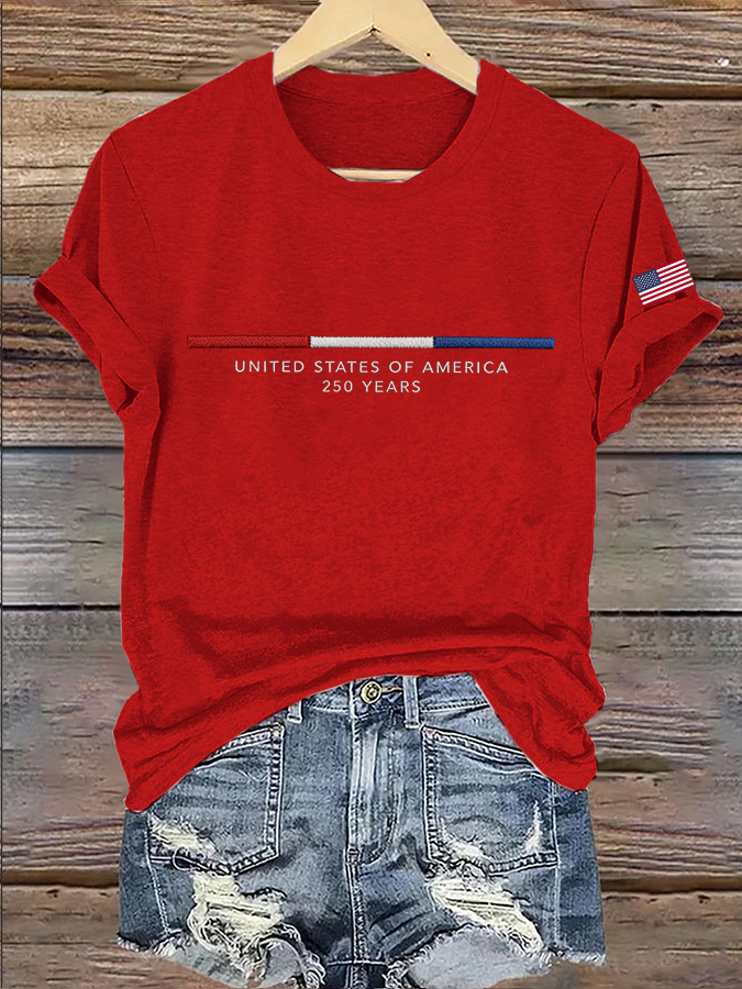 Women'S USA Printed T-Shirt