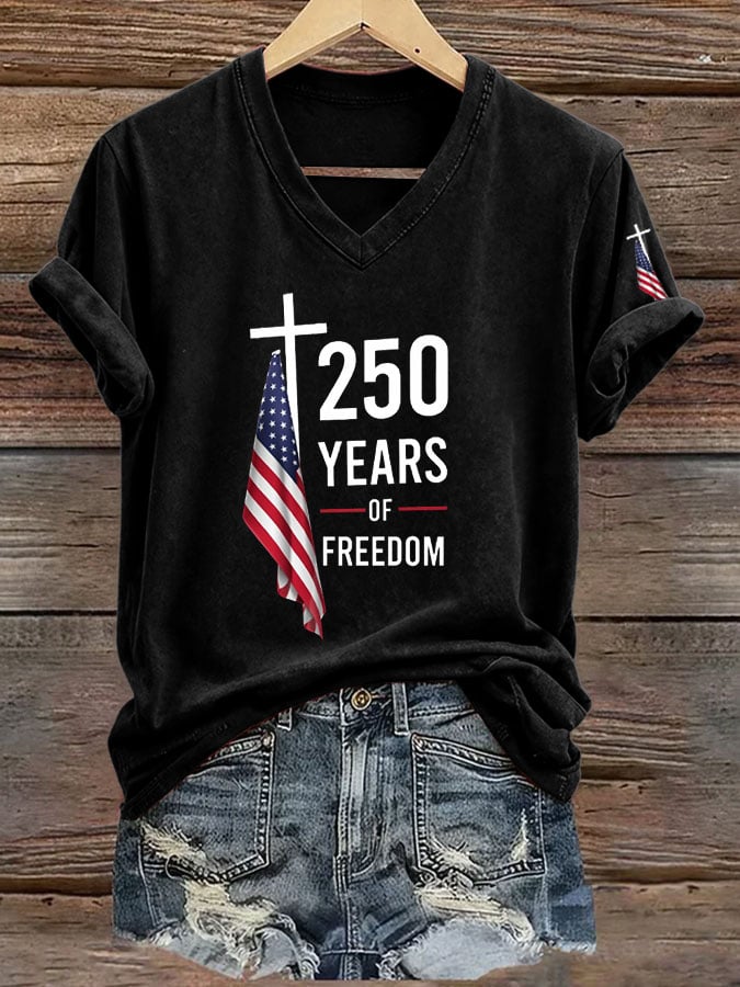 Women's Casual 250th Anniversary Print Short-Sleeve T-Shirt