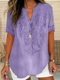 Women's Purple Flower Alzheimer's Awareness Support Short Sleeve Shirt