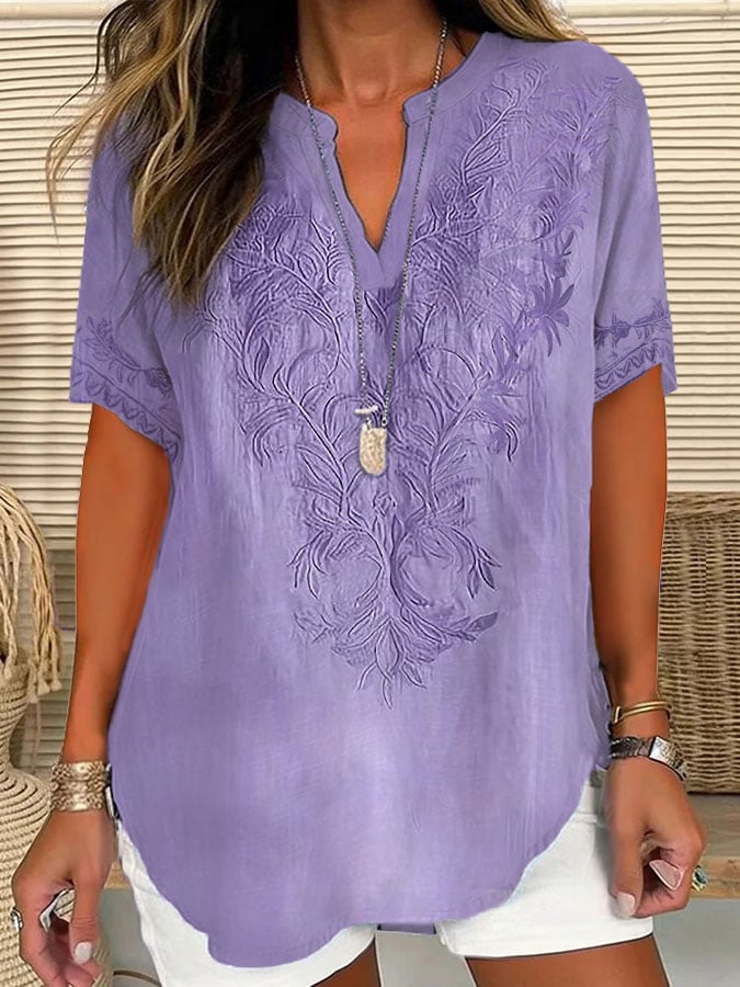 Women's Purple Flower Alzheimer's Awareness Support Short Sleeve Shirt