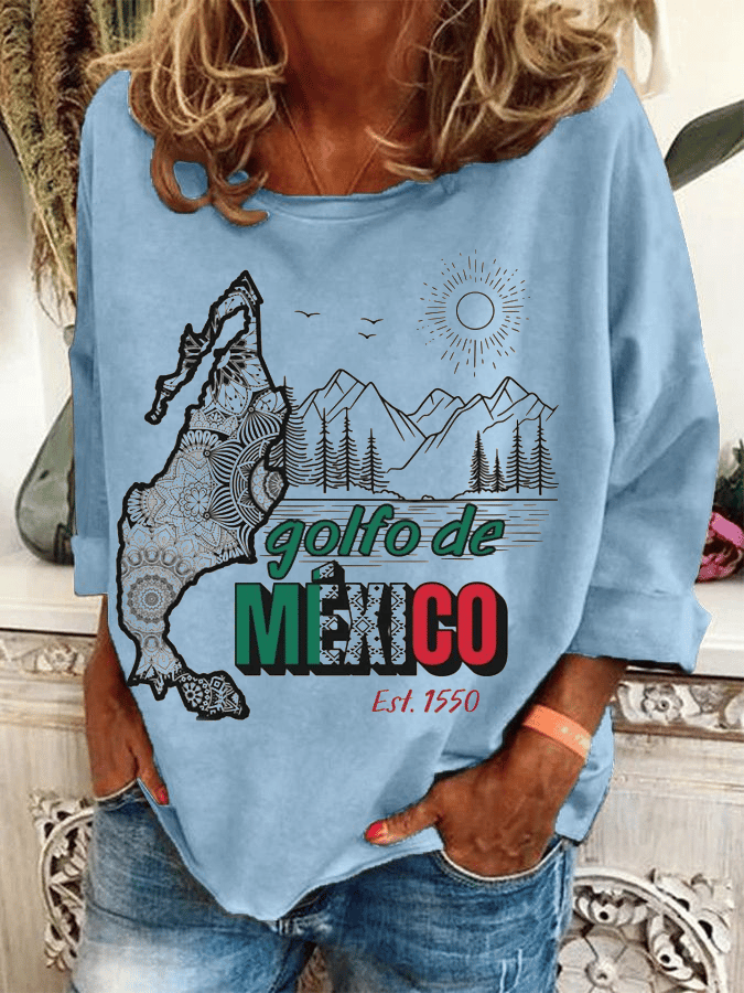 Women's Gulf of Mexico Print Casual Sweatshirt
