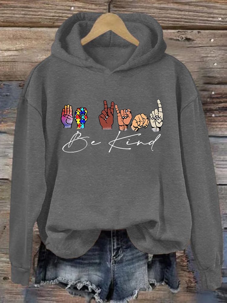 Women's Rainbow Be Kind Autism Hoodie