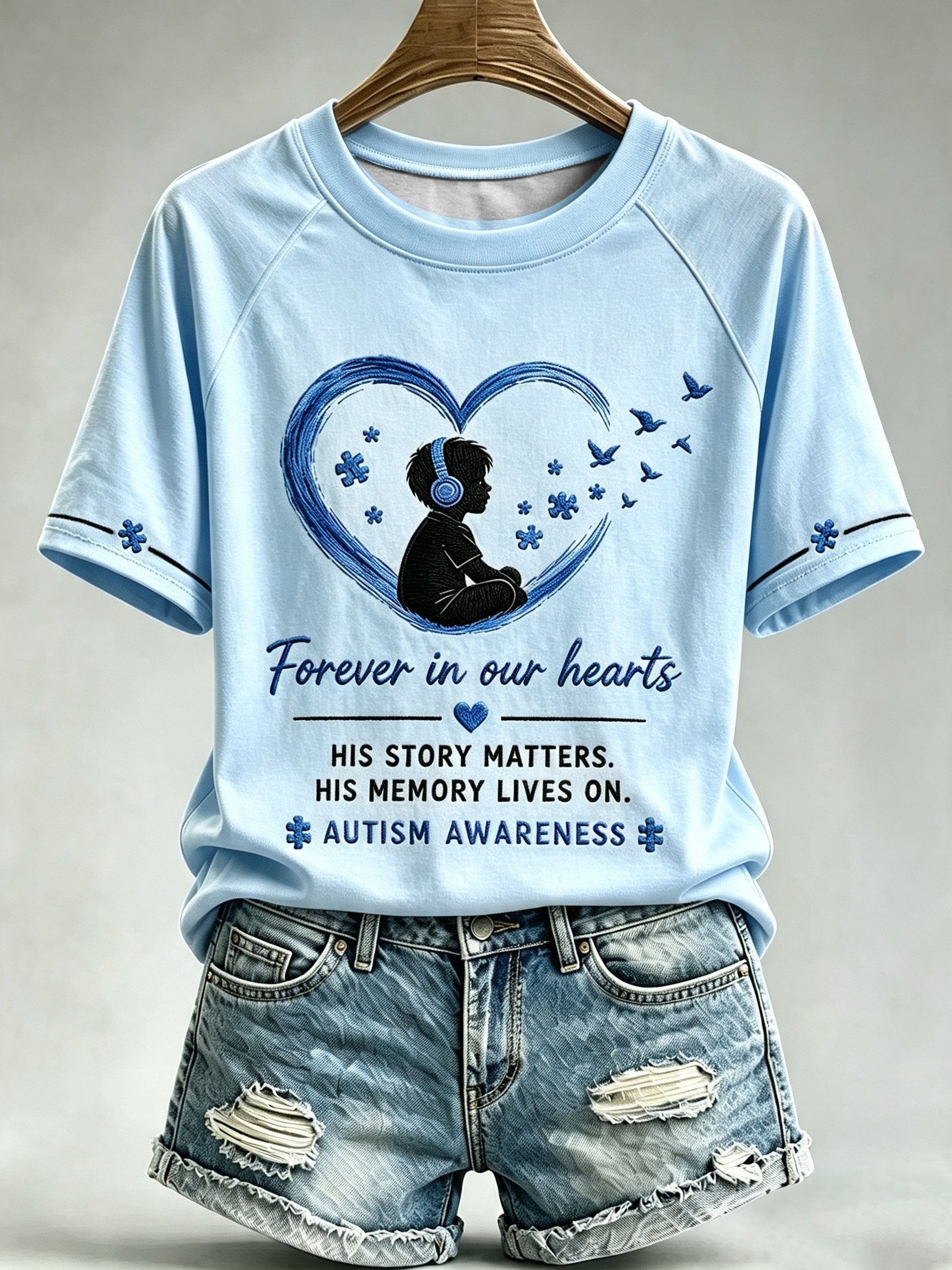 Women's Autism-Themed Casual Print Top