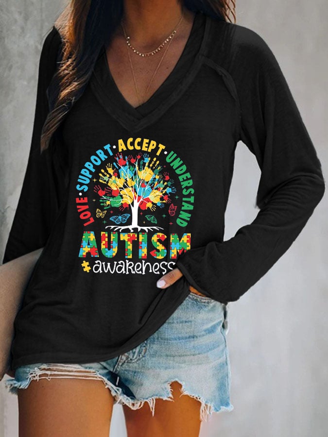Women's Accept Love Understand Autism Awareness T Shirt