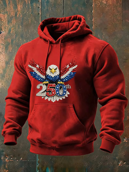 250th Anniversary Eagle Print Classic Cotton Hoodie