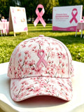 Pink Plaid Print Cap