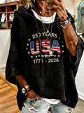 Women's Anniversary USA Print Oversized Hoodie