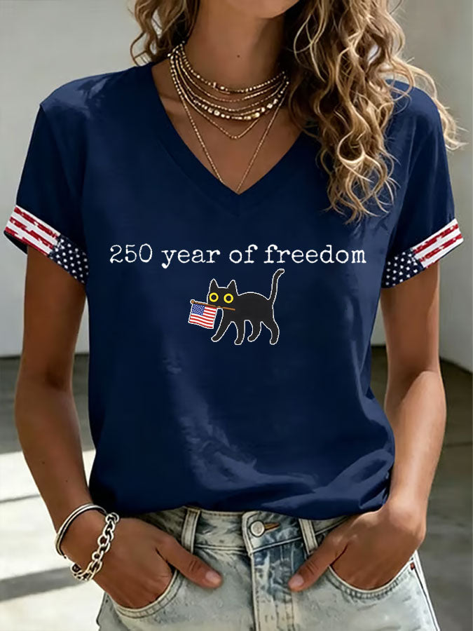 Women'S America Flag Print Casual T-Shirt