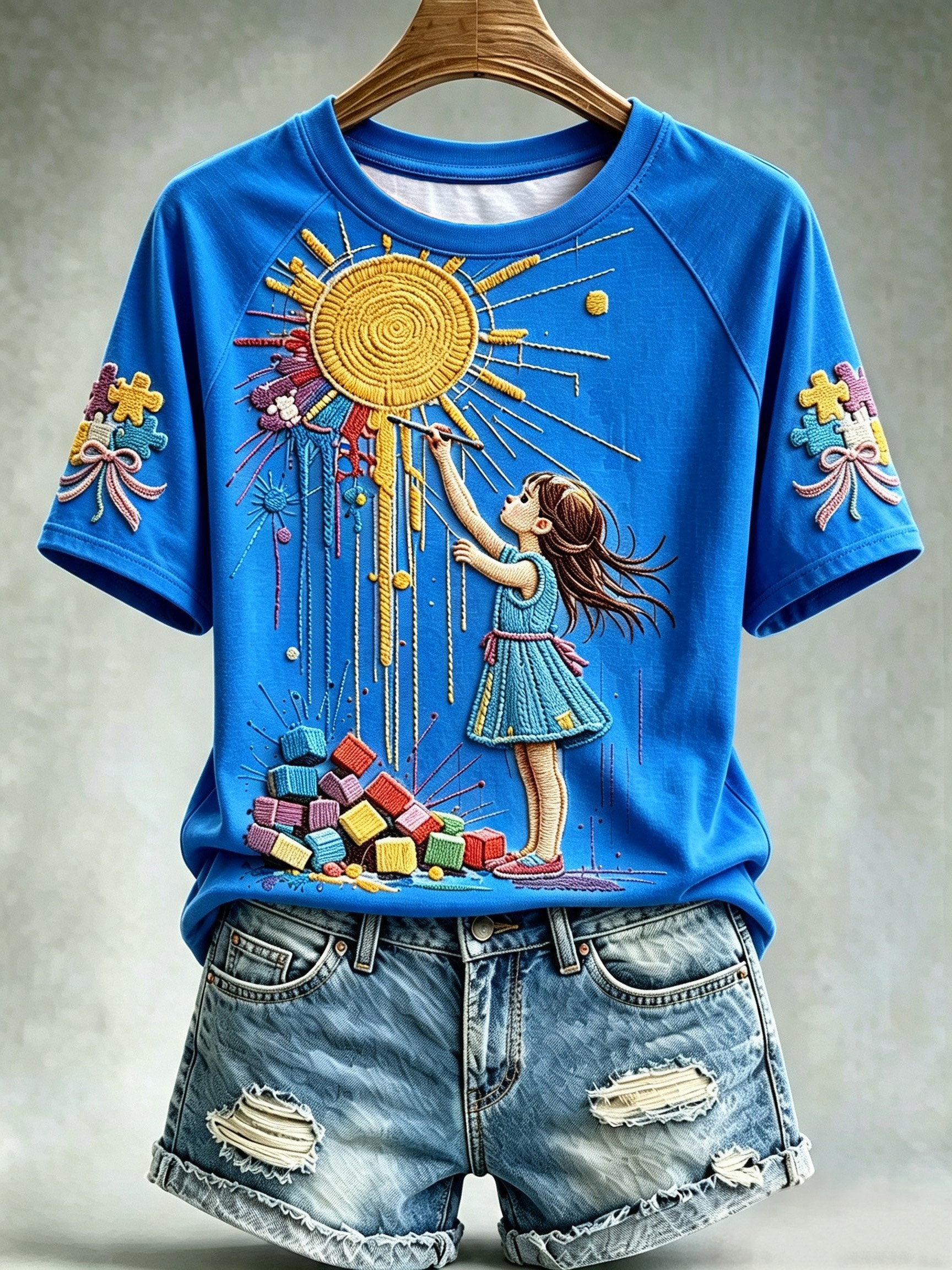 Women's Autism-Themed Casual Print Top